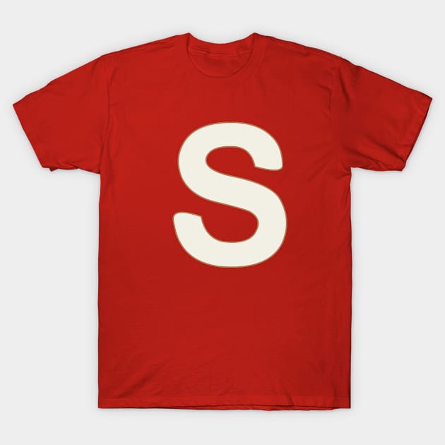 letter s red T-Shirt by persa